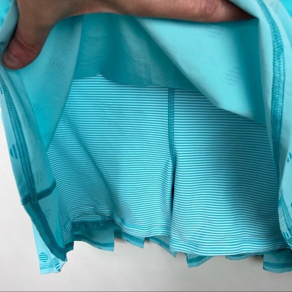 NWT Lululemon Pace Setter Skirt‎ Stripe Dot Printed Angel Blue Tennis Skort 10 - Picture 10 of 15